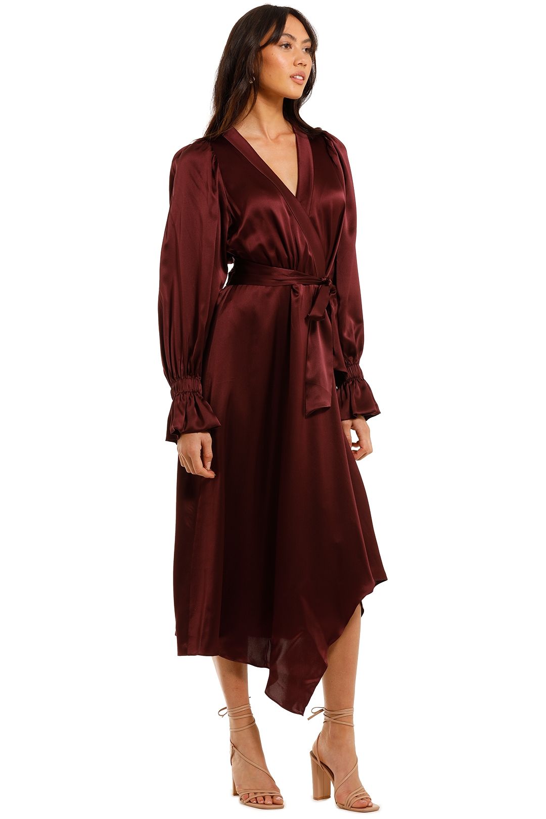 Rent Molten Wrap Dress in Burgundy | Ginger \u0026 Smart